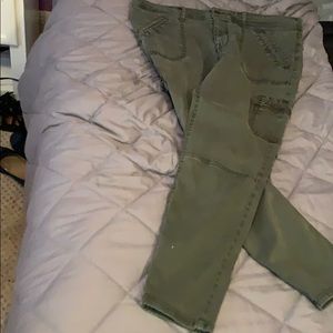 Mosssimo mid rise jeggings in army green